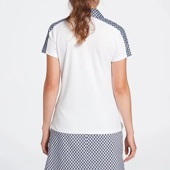 NWT Lady Hagen Women's Printed Block Short Sleeve Golf Polo - Picture 3 of 4